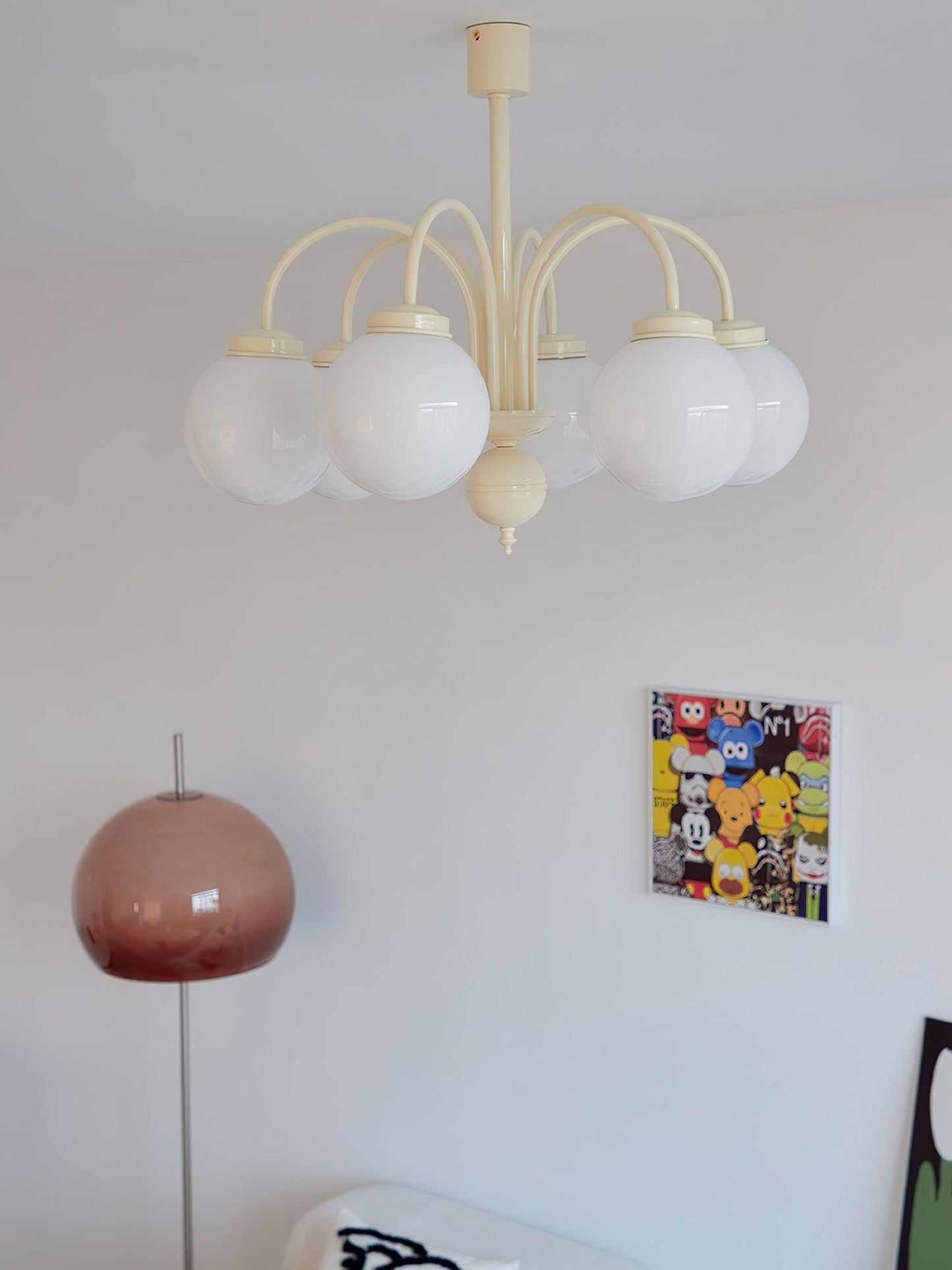 Cream Glass Sphere Chandelier - YIOSI