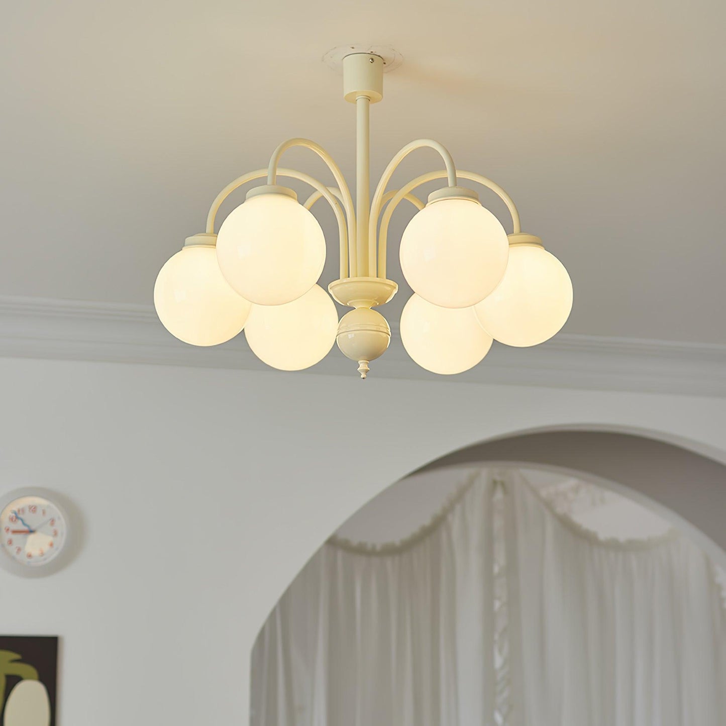 Cream Glass Sphere Chandelier - YIOSI