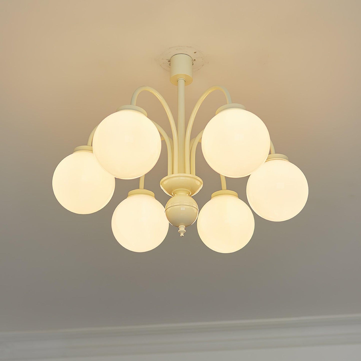 Cream Glass Sphere Chandelier - YIOSI