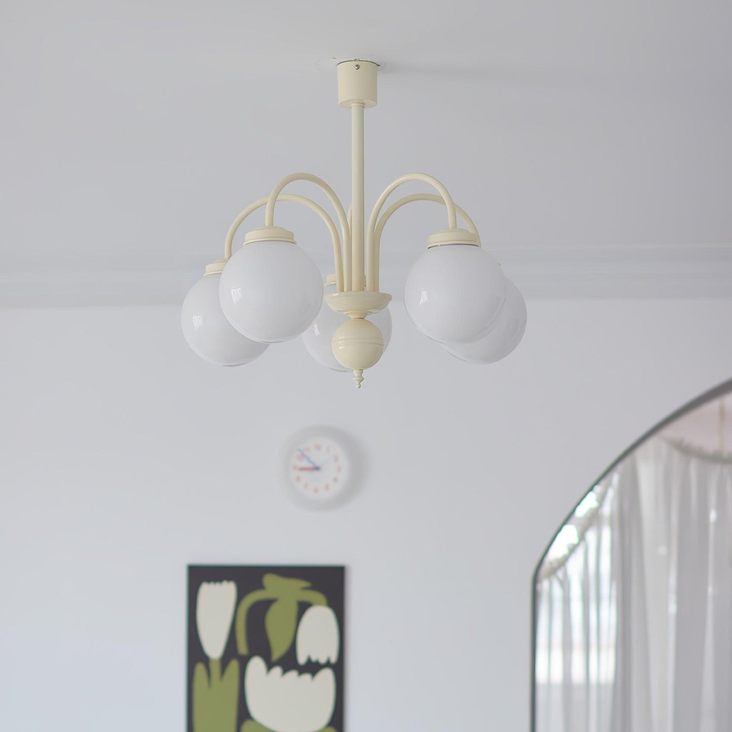 Cream Glass Sphere Chandelier - YIOSI