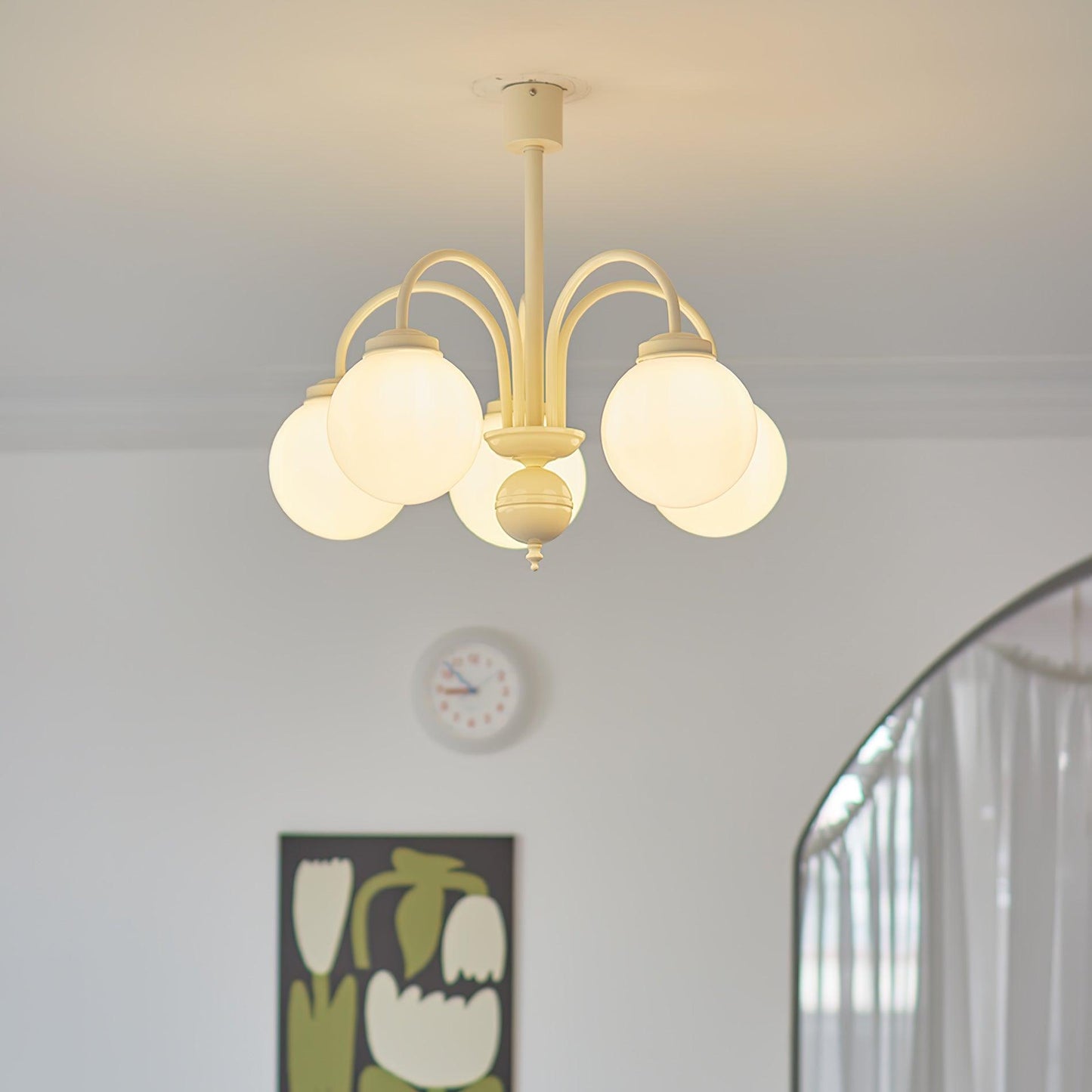Cream Glass Sphere Chandelier - YIOSI