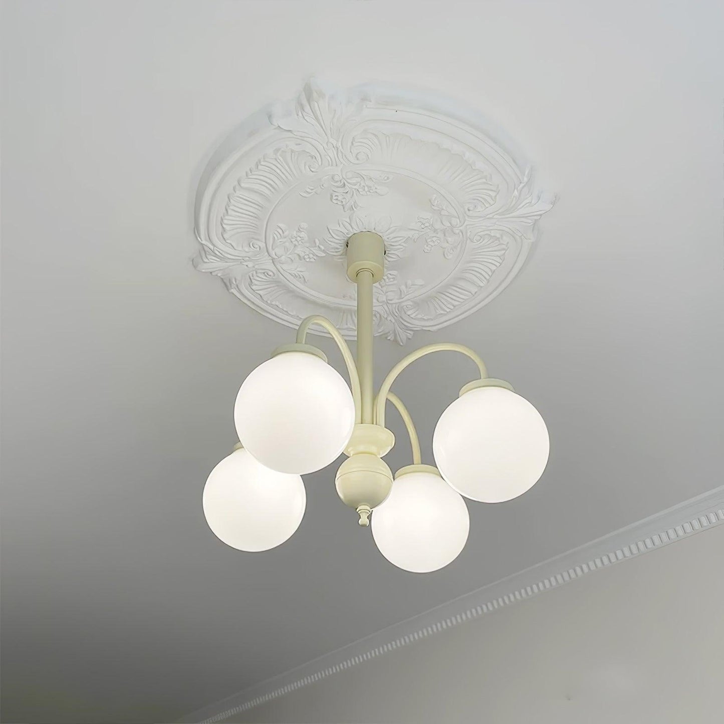 Cream Glass Sphere Chandelier - YIOSI