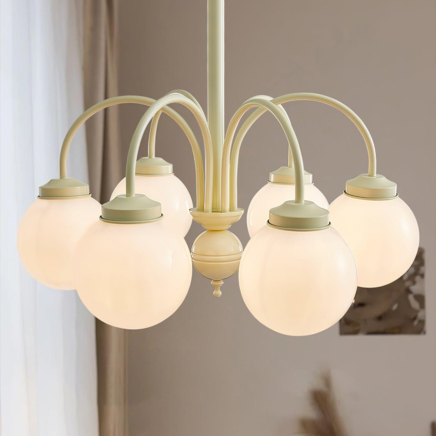 Cream Glass Sphere Chandelier - YIOSI