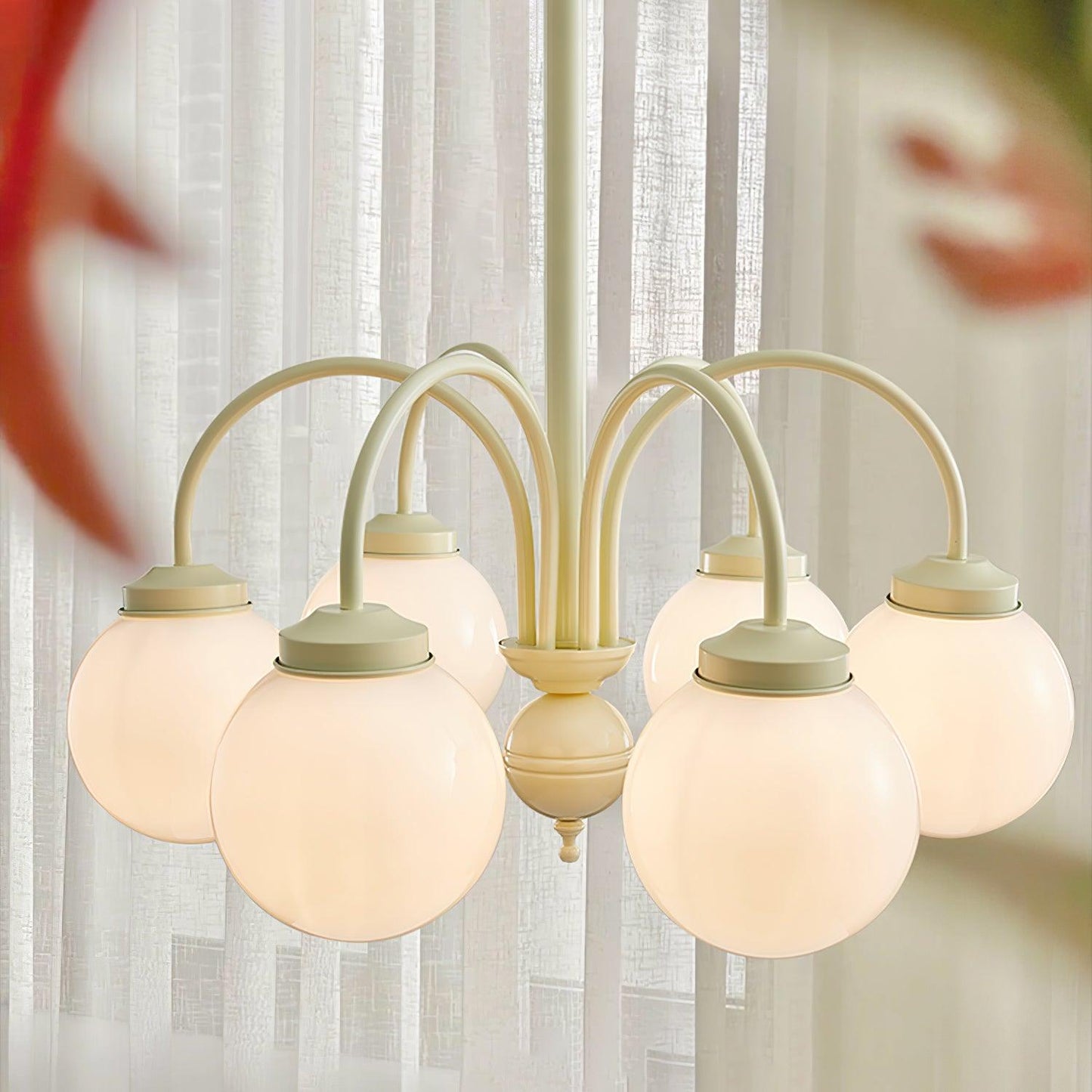 Cream Glass Sphere Chandelier - YIOSI