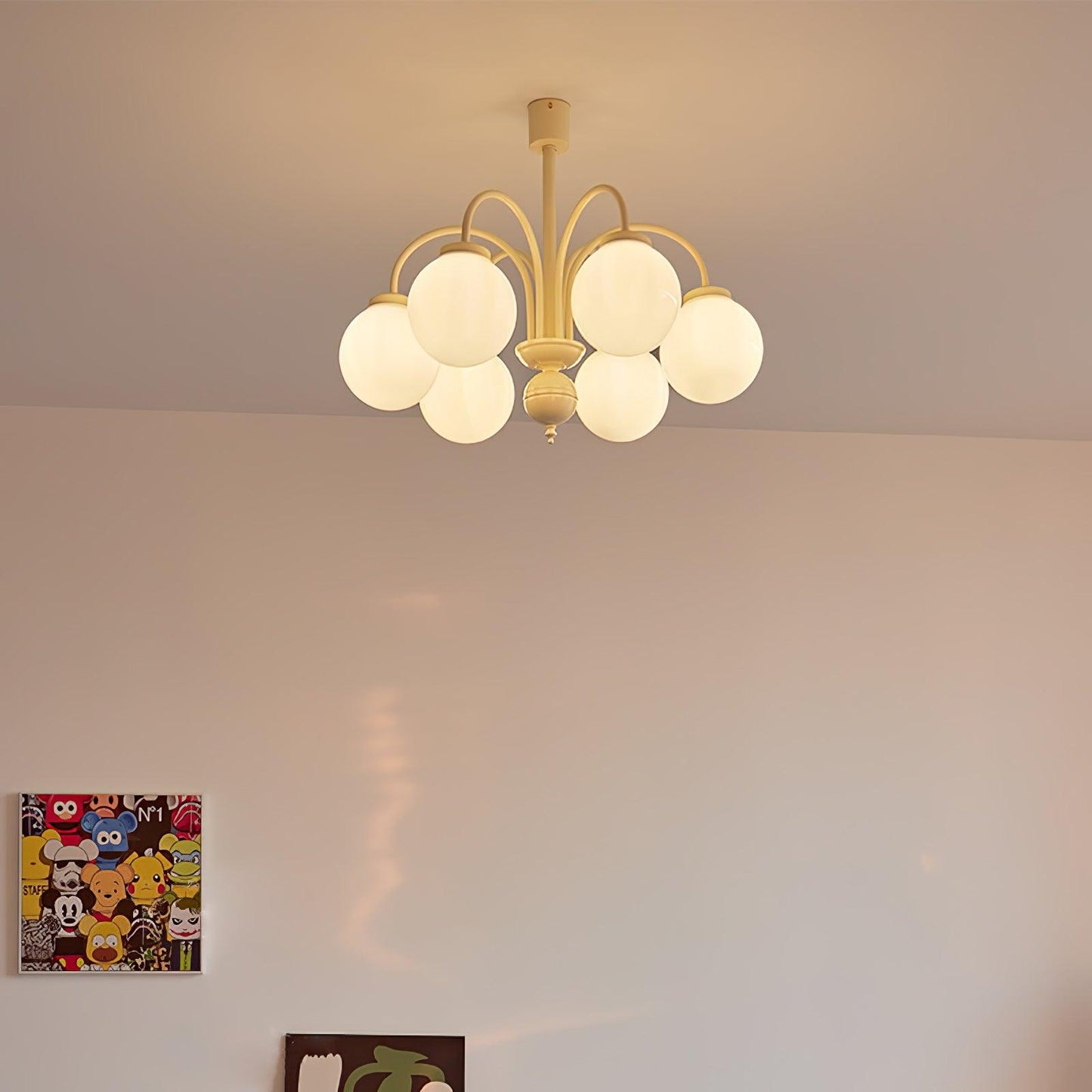 Cream Glass Sphere Chandelier - YIOSI