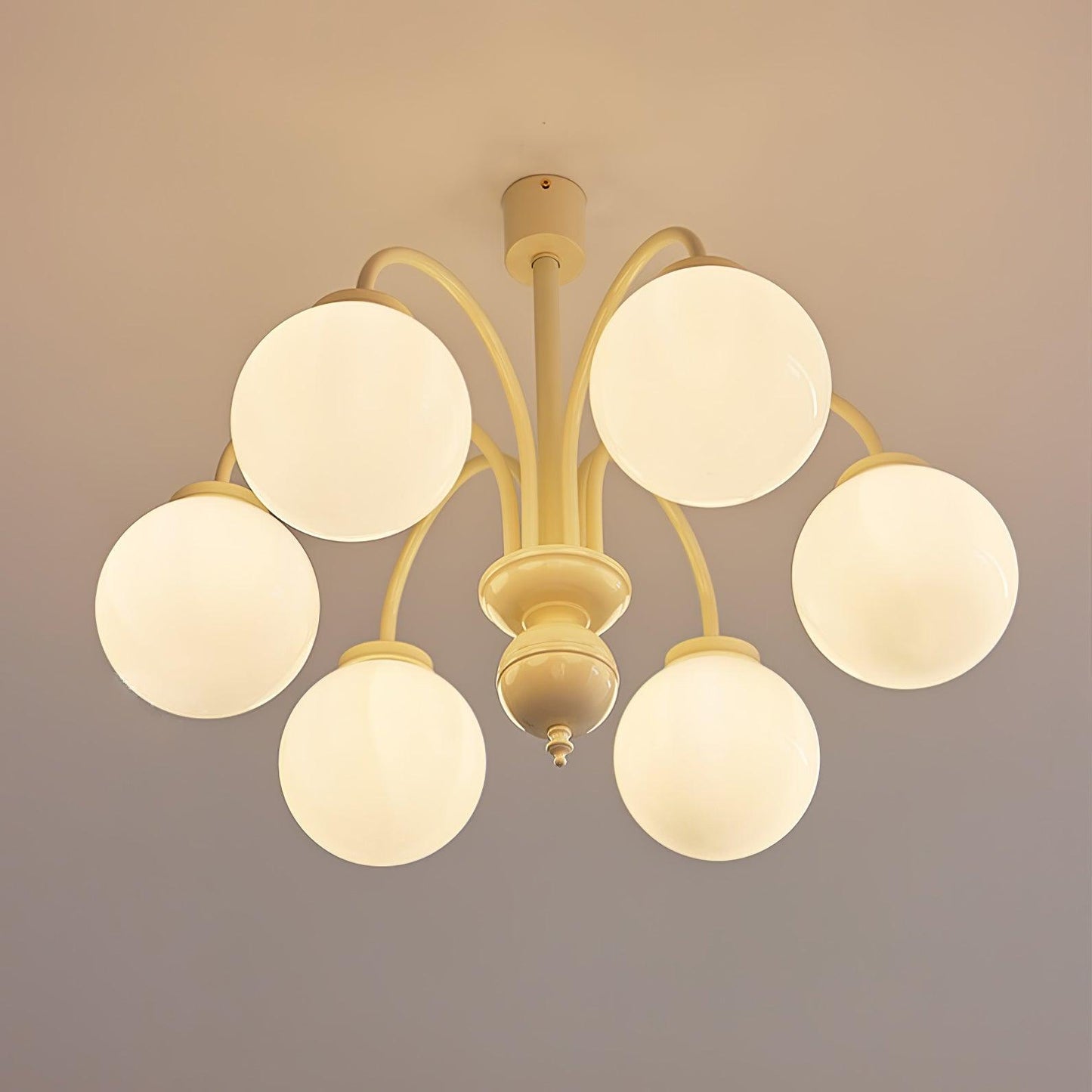 Cream Glass Sphere Chandelier - YIOSI