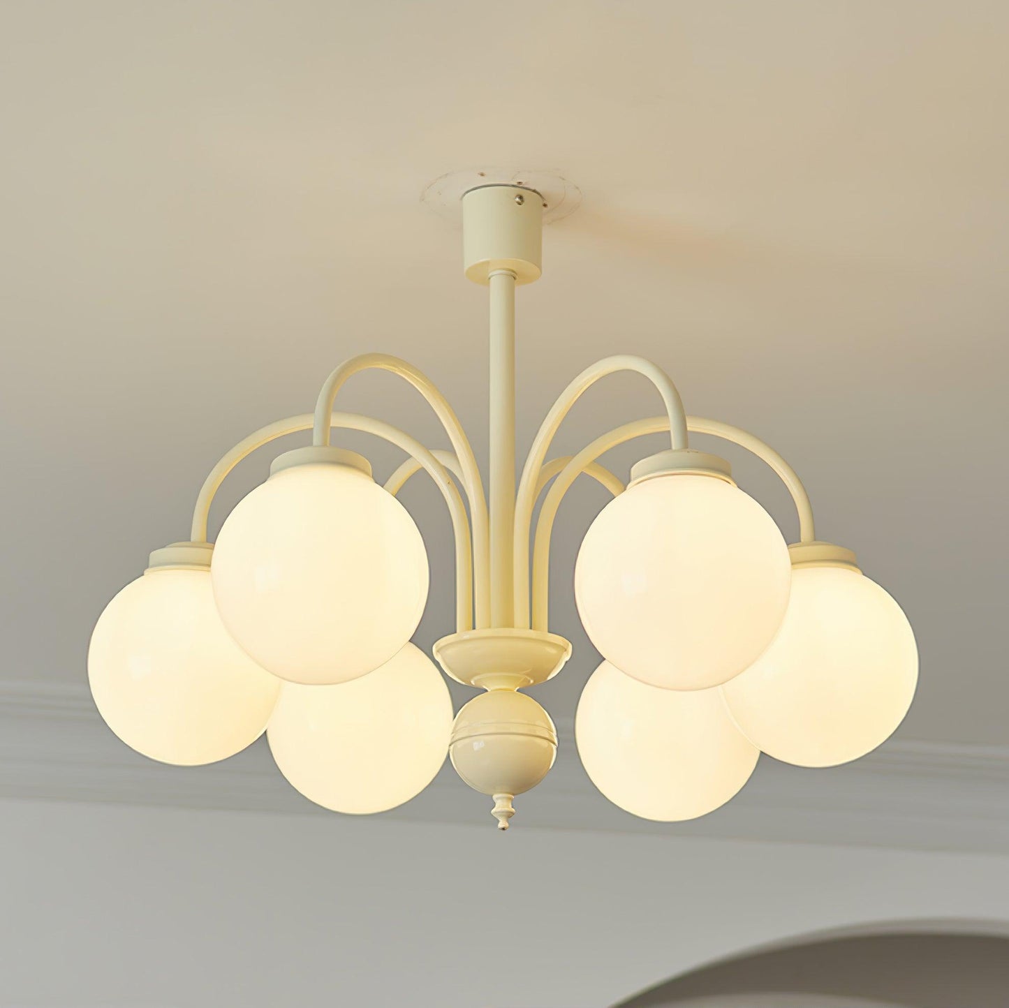 Cream Glass Sphere Chandelier - YIOSI