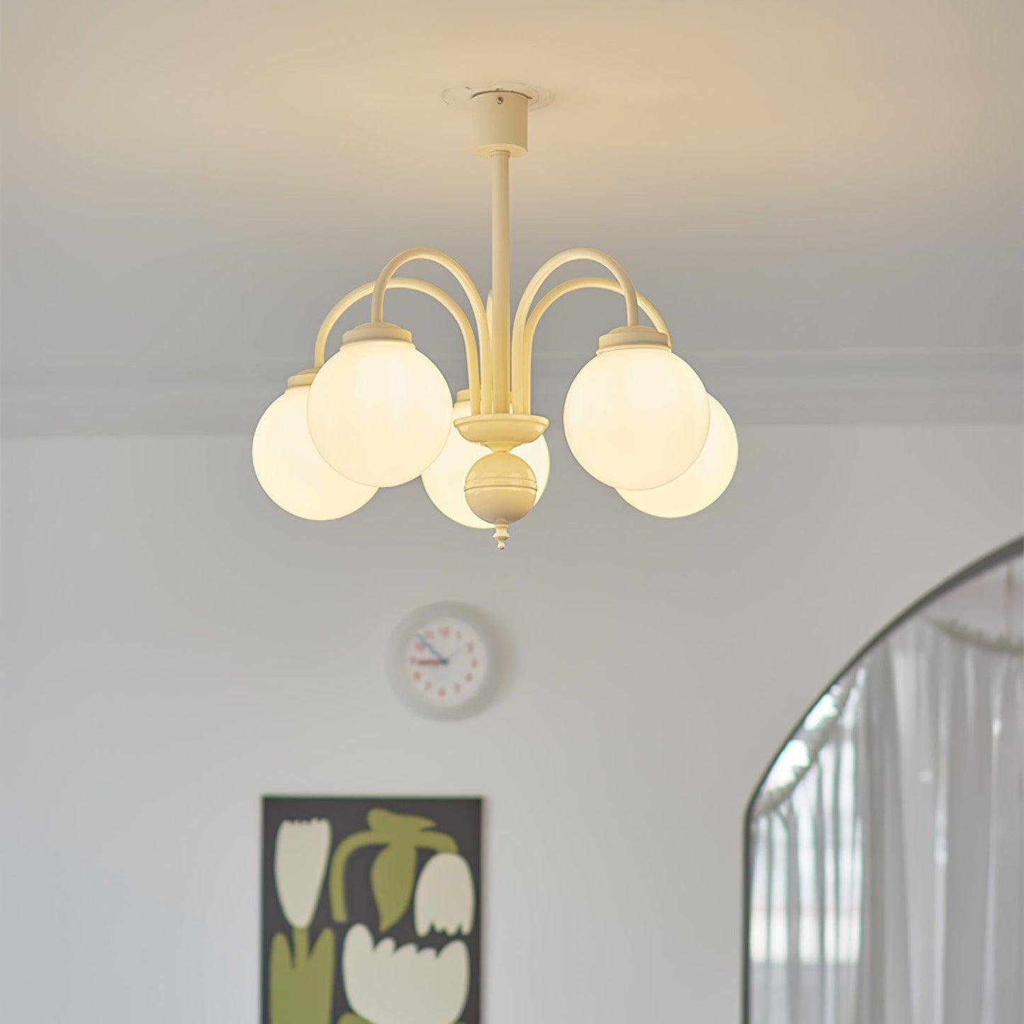 Cream Glass Sphere Chandelier - YIOSI