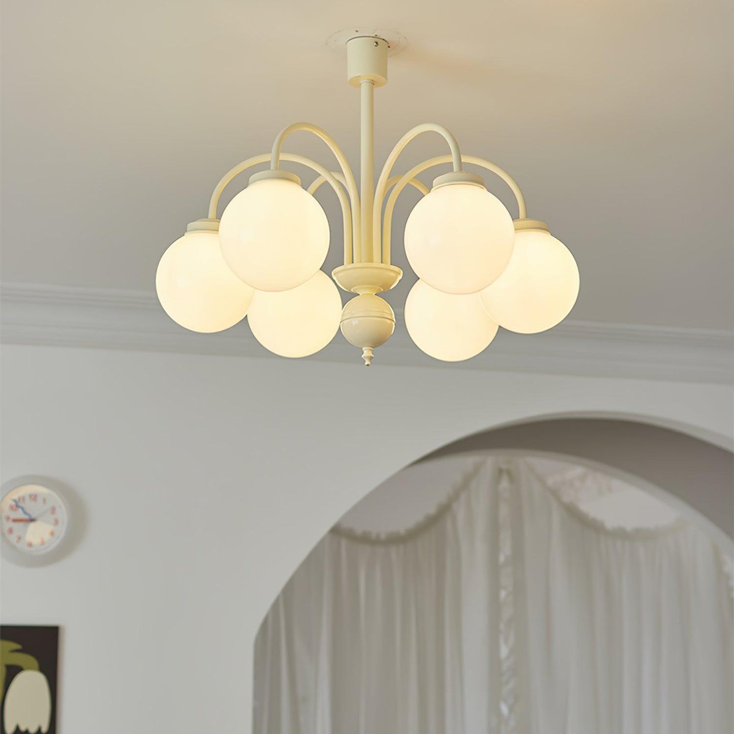Cream Glass Sphere Chandelier - YIOSI