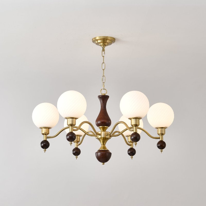 Globe Orb Wood Chandelier - YIOSI