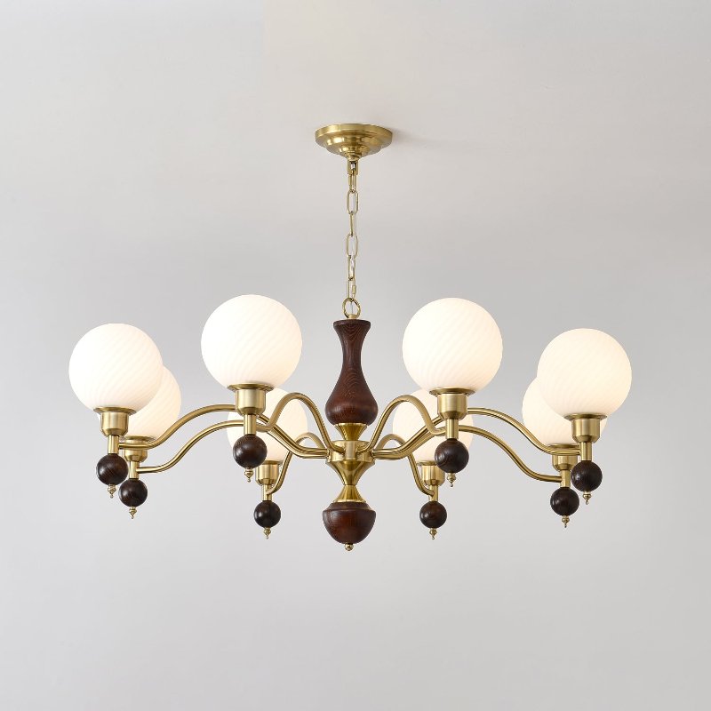 Globe Orb Wood Chandelier - YIOSI