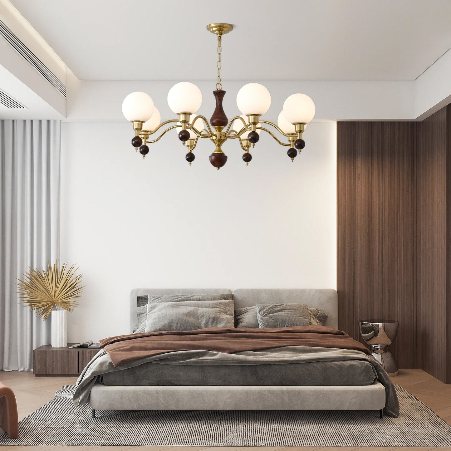Globe Orb Wood Chandelier - YIOSI