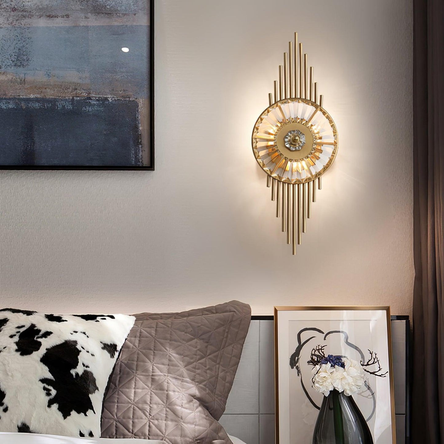 Crystal Gear Gold Wall Light - YIOSI