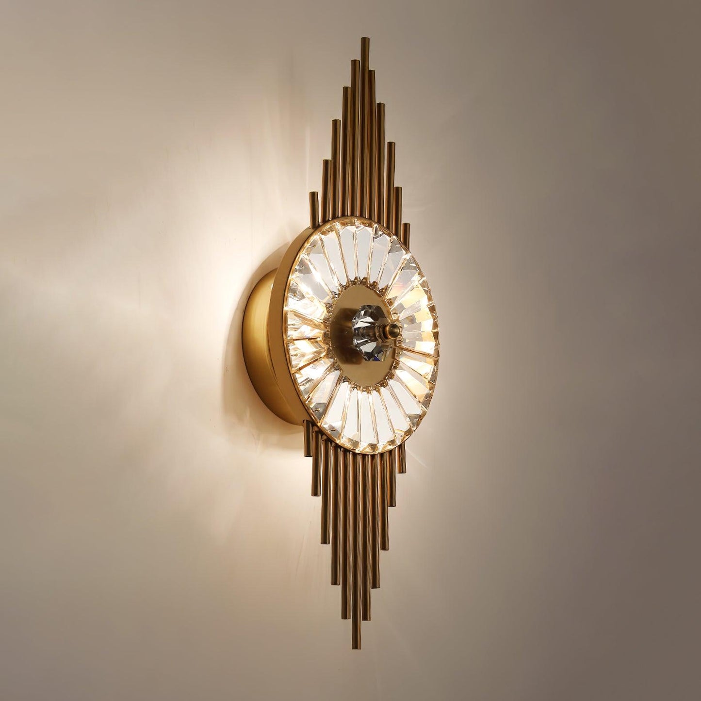 Crystal Gear Gold Wall Light - YIOSI