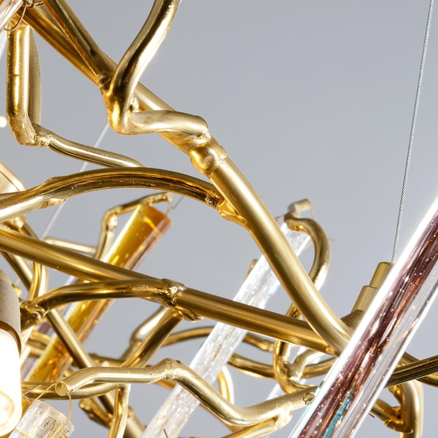 Gold Round Teardrop Chandelier - YIOSI