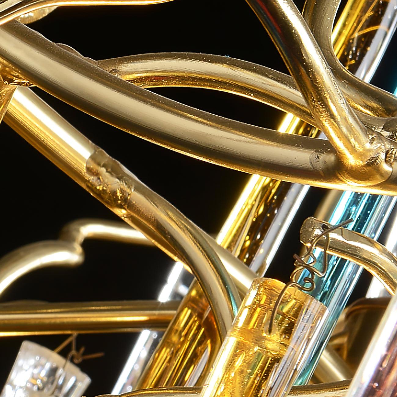 Gold Round Teardrop Chandelier - YIOSI