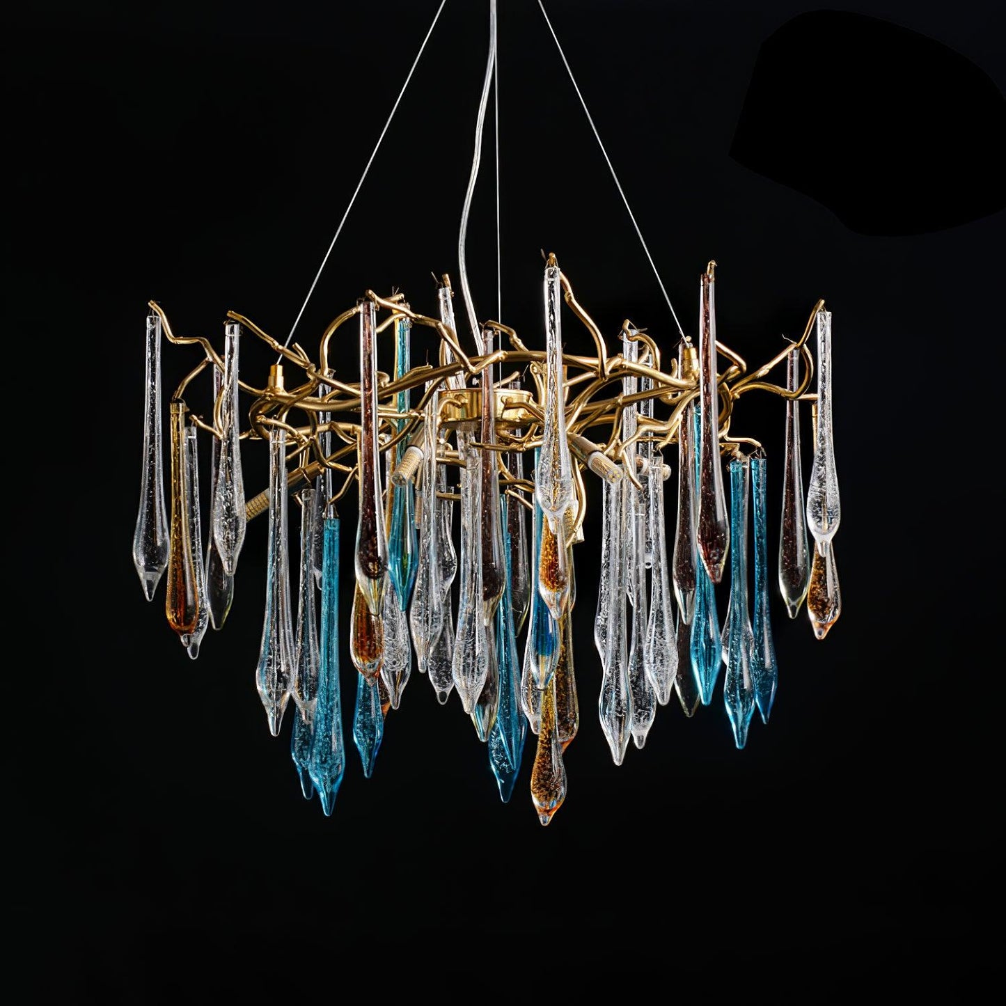Gold Round Teardrop Chandelier - YIOSI