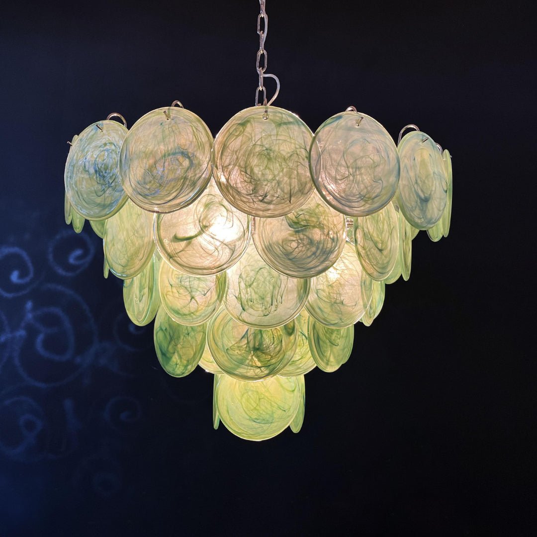 Green Murano Disc Chandelier - YIOSI