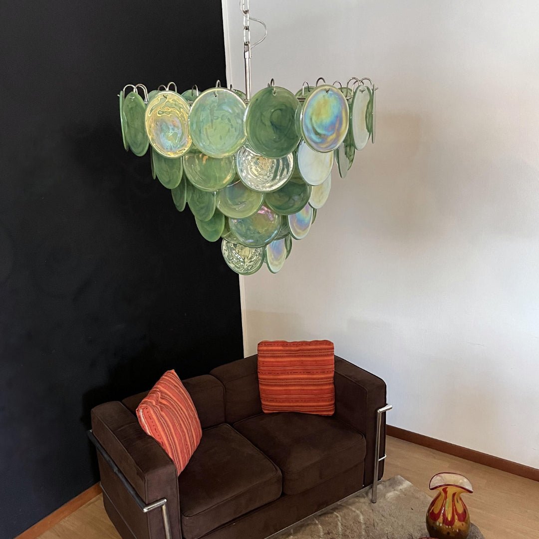 Green Murano Disc Chandelier - YIOSI