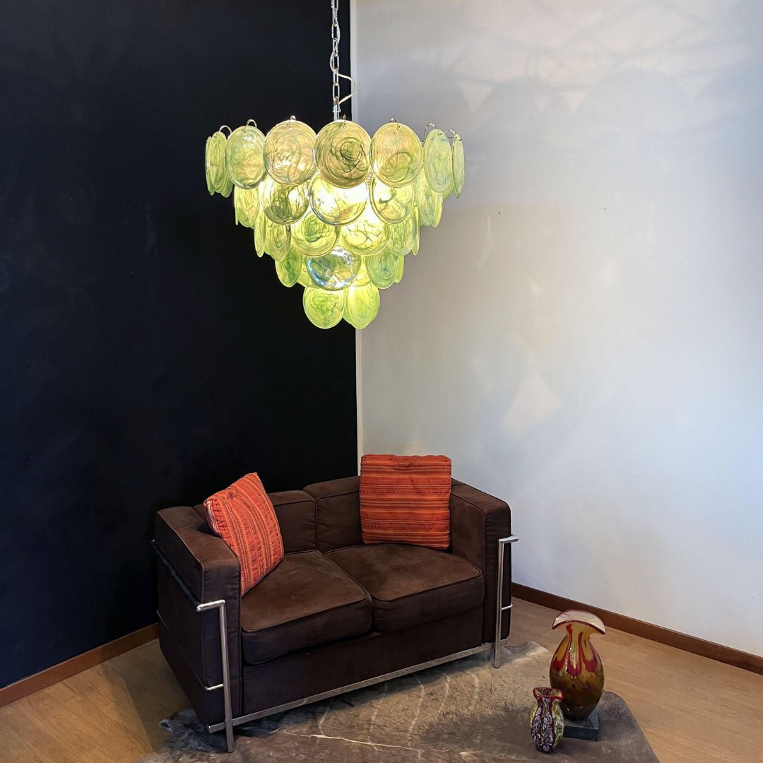 Green Murano Disc Chandelier - YIOSI