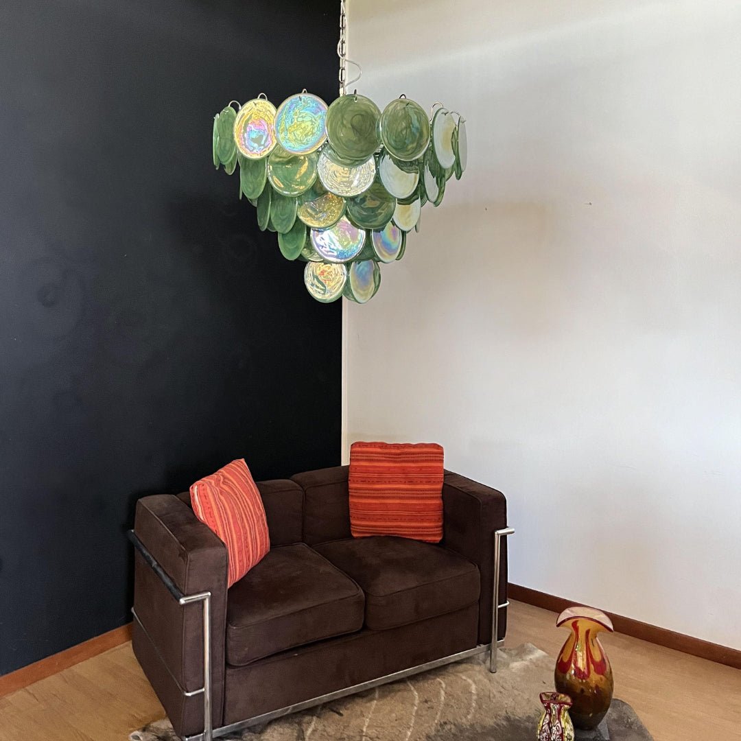 Green Murano Disc Chandelier - YIOSI