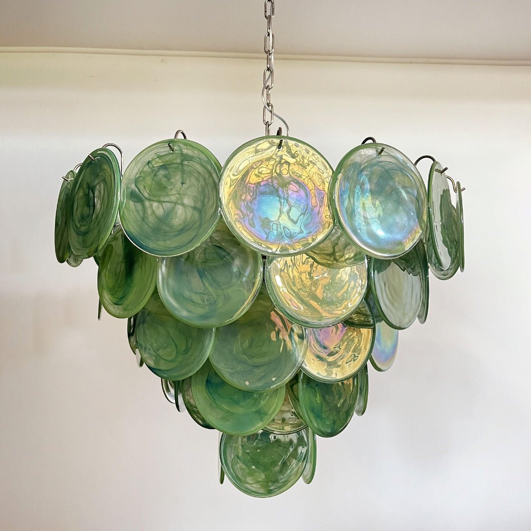 Green Murano Disc Chandelier - YIOSI