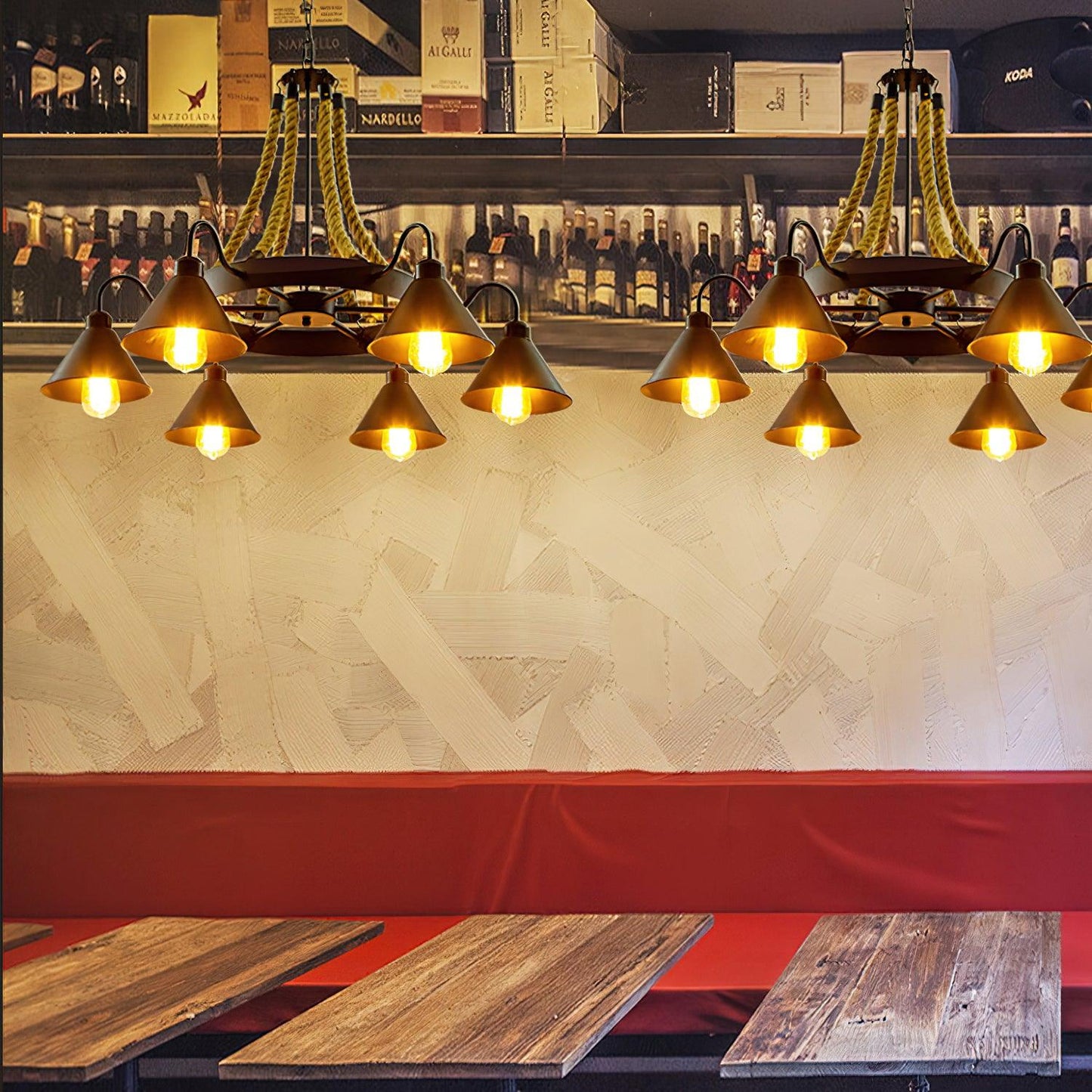 Hemp Rope Industrial Horn Chandelier - YIOSI