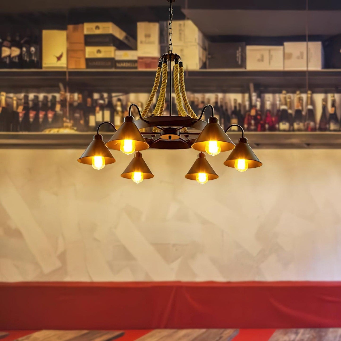 Hemp Rope Industrial Horn Chandelier - YIOSI