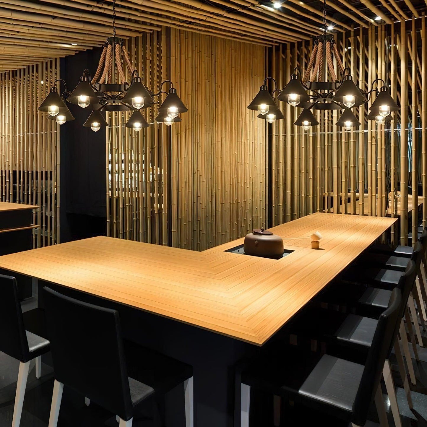 Hemp Rope Industrial Horn Chandelier - YIOSI