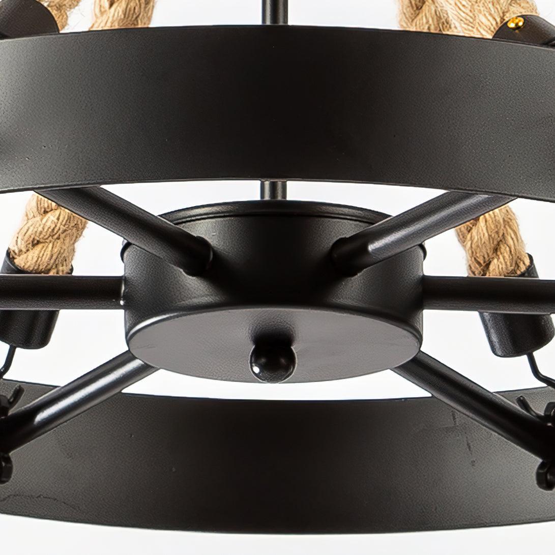 Hemp Rope Industrial Horn Chandelier - YIOSI