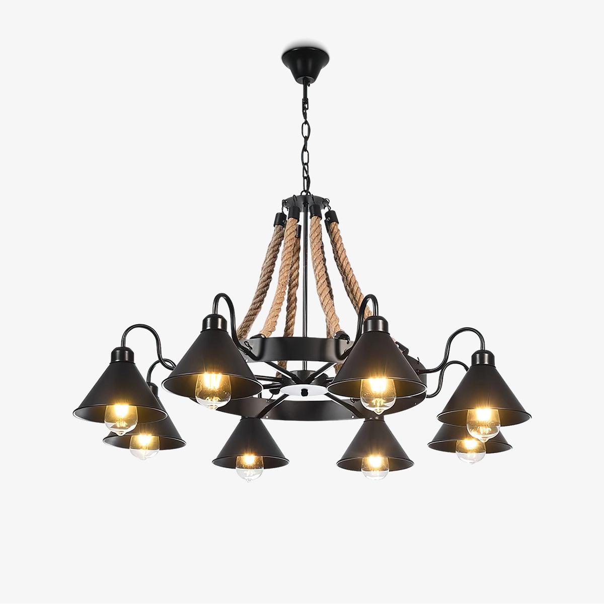 Hemp Rope Industrial Horn Chandelier - YIOSI
