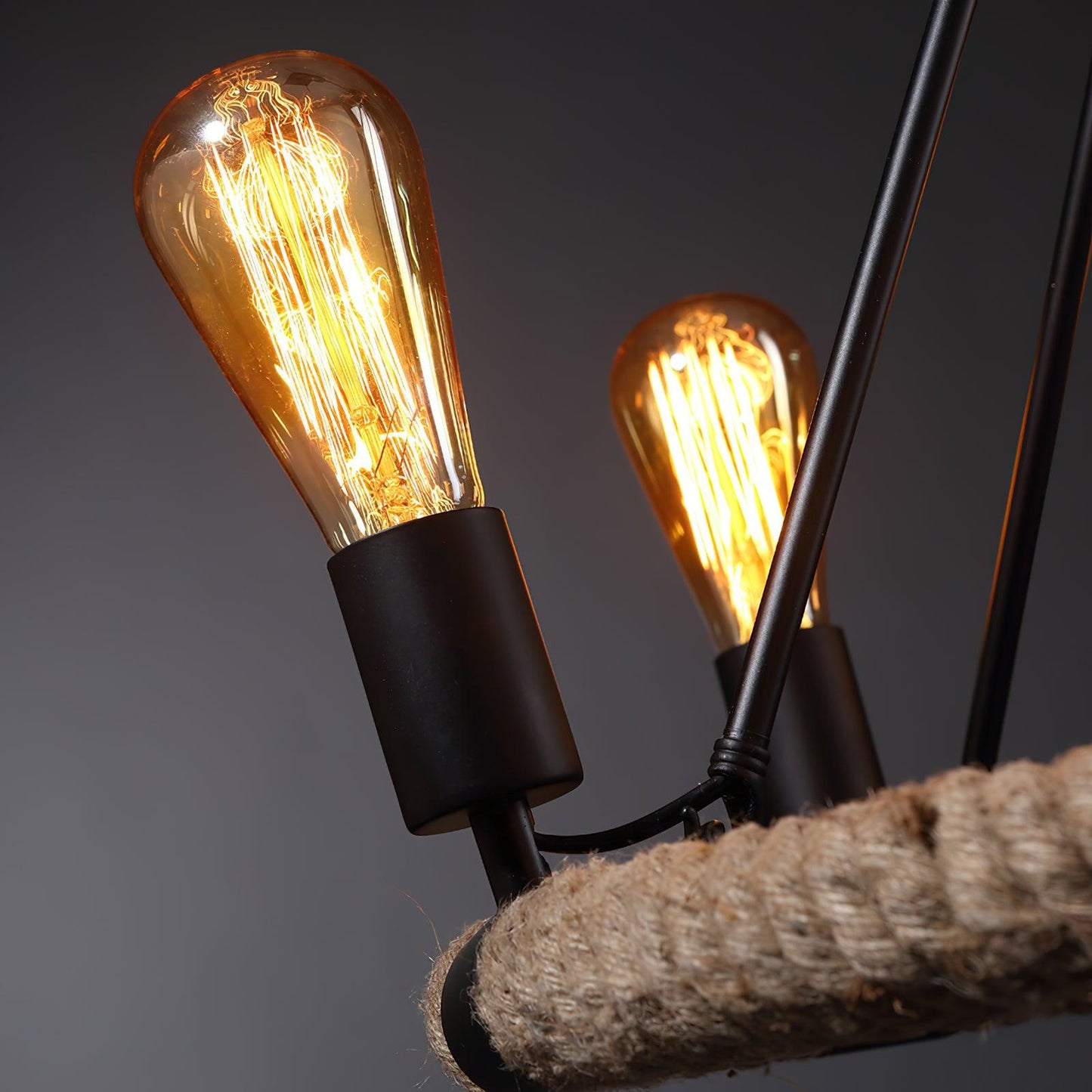 Hemp Rope Industrial Large Circle Chandelier - YIOSI