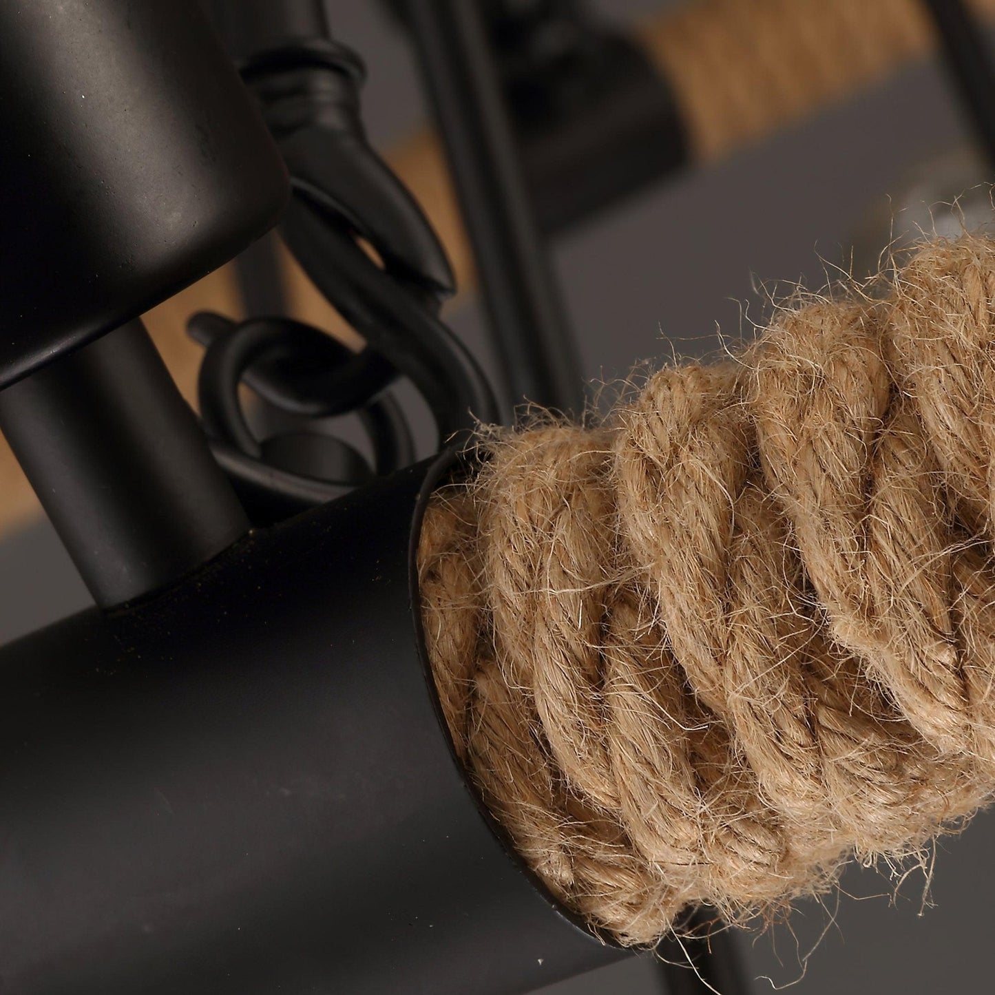 Hemp Rope Industrial Large Circle Chandelier - YIOSI