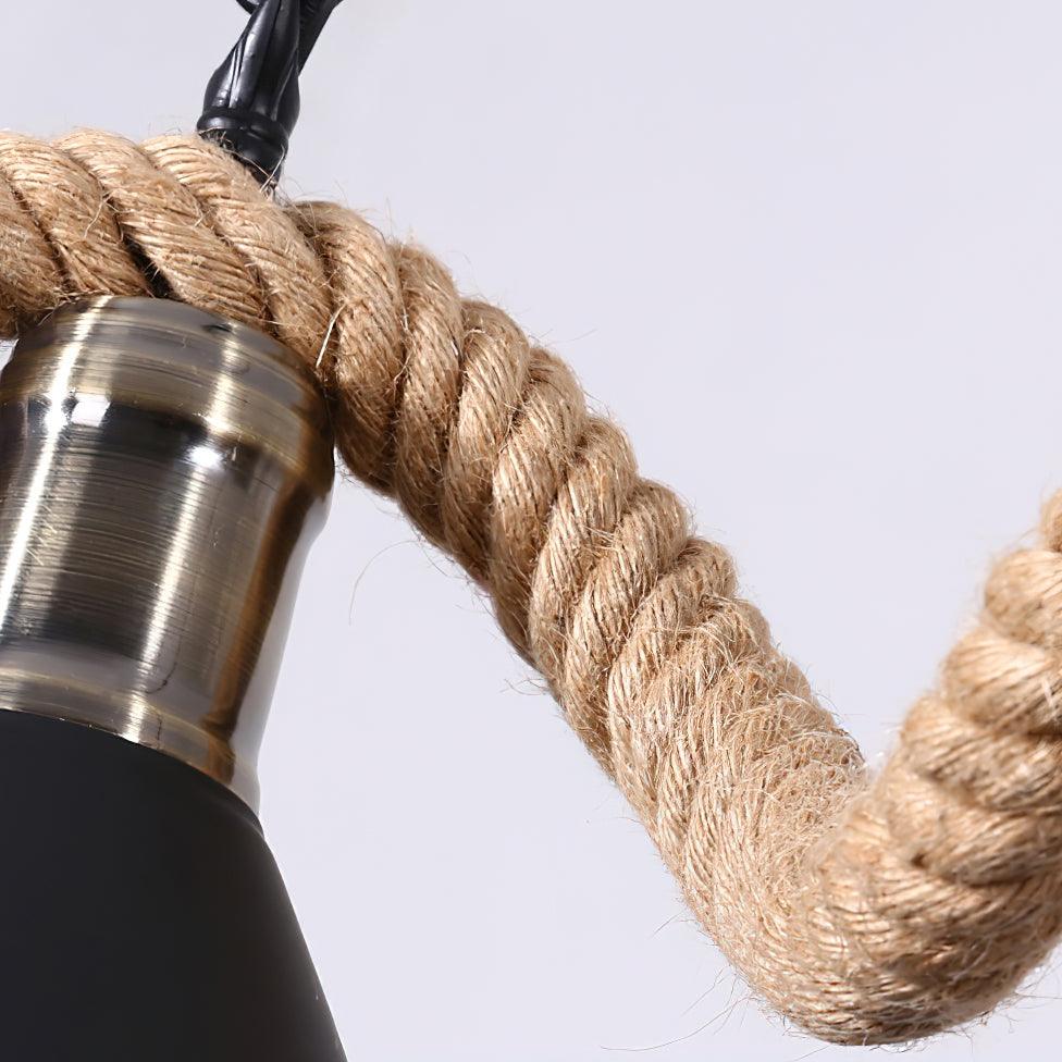 Hemp Rope Industrial Large Circle Chandelier - YIOSI