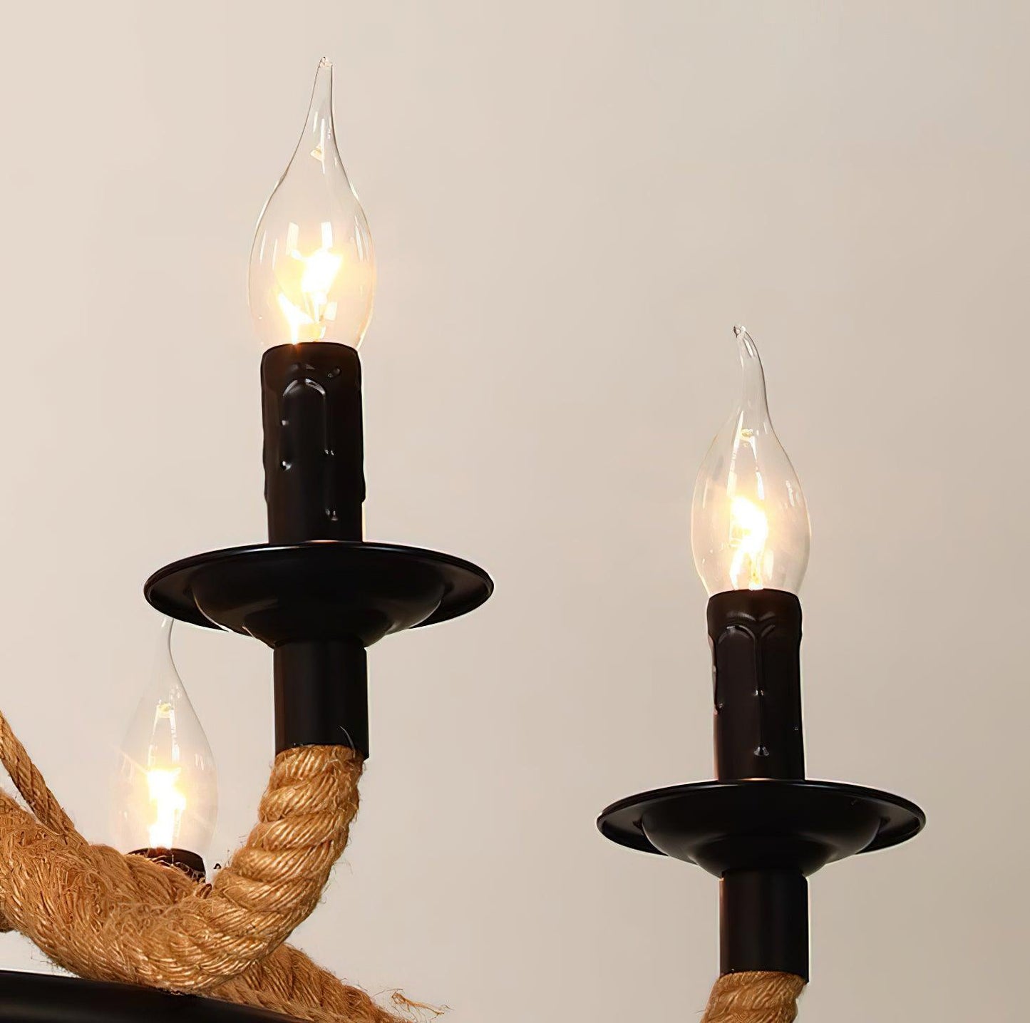 Hemp Rope Industrial Large Wheel Chandelier - YIOSI