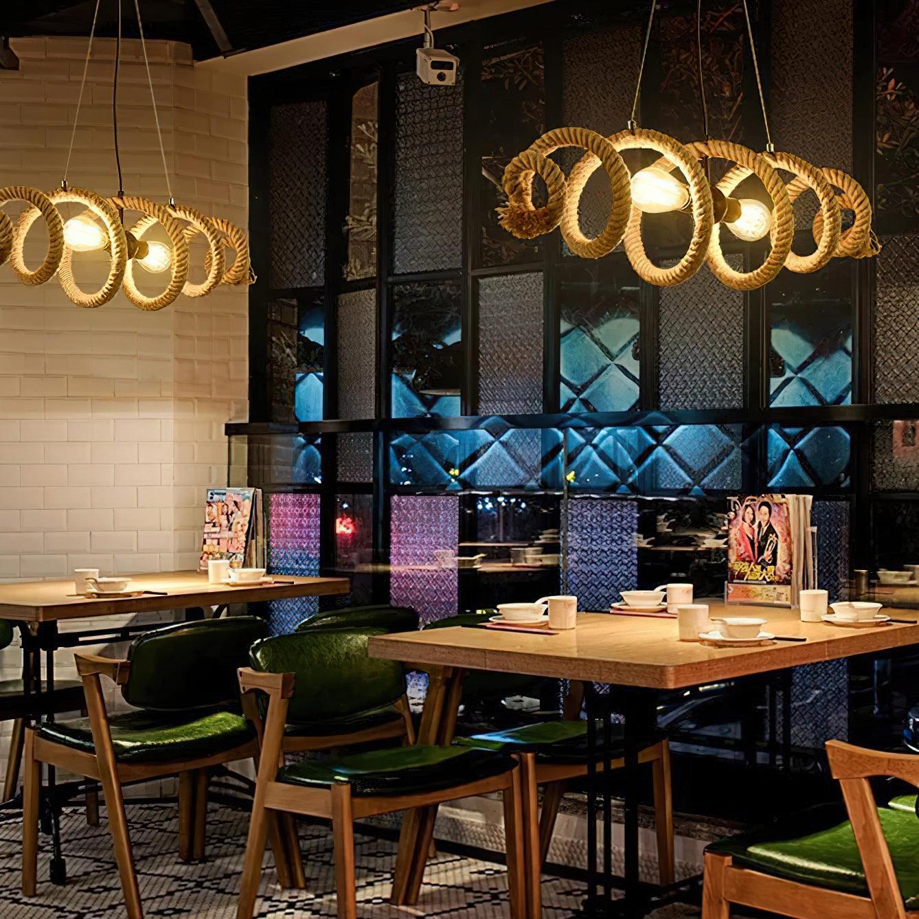 Hemp Rope Industrial Spiral Chandelier - YIOSI