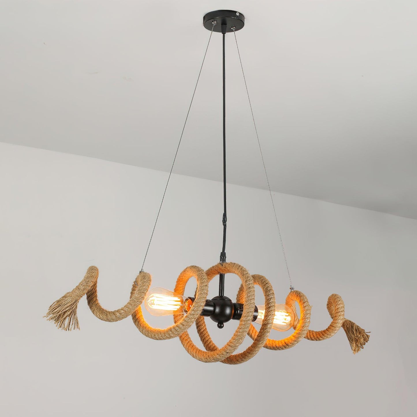 Hemp Rope Industrial Spiral Chandelier - YIOSI