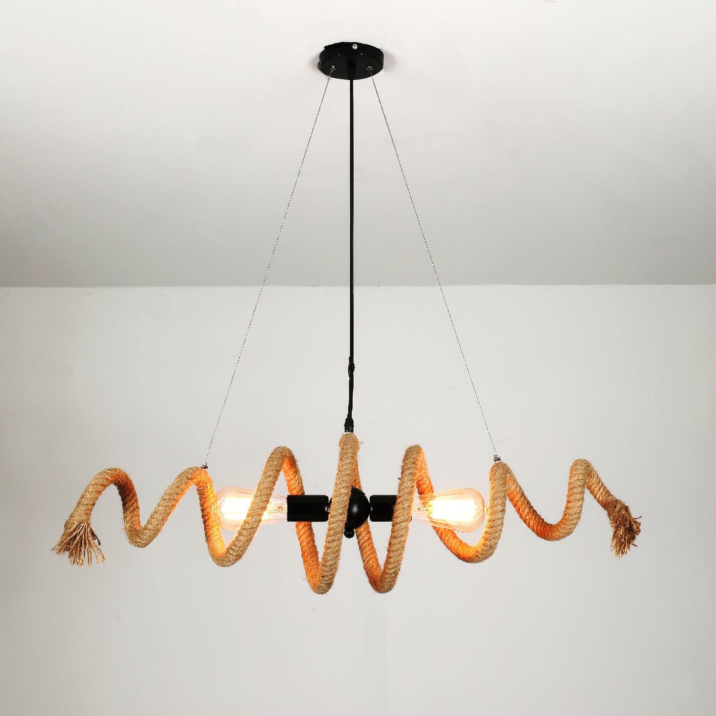 Hemp Rope Industrial Spiral Chandelier - YIOSI
