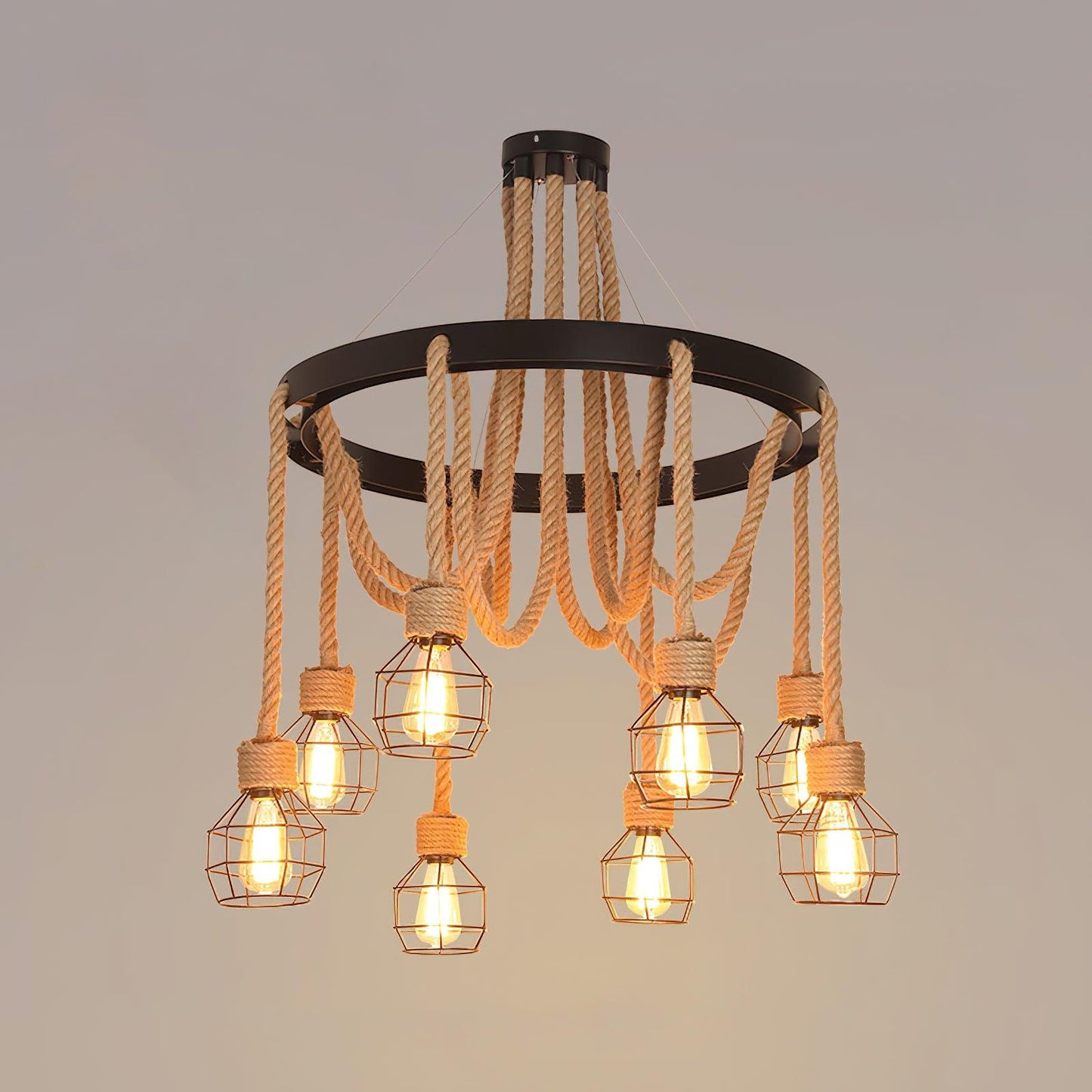 Hemp Rope Industrial Starfall Chandelier - YIOSI