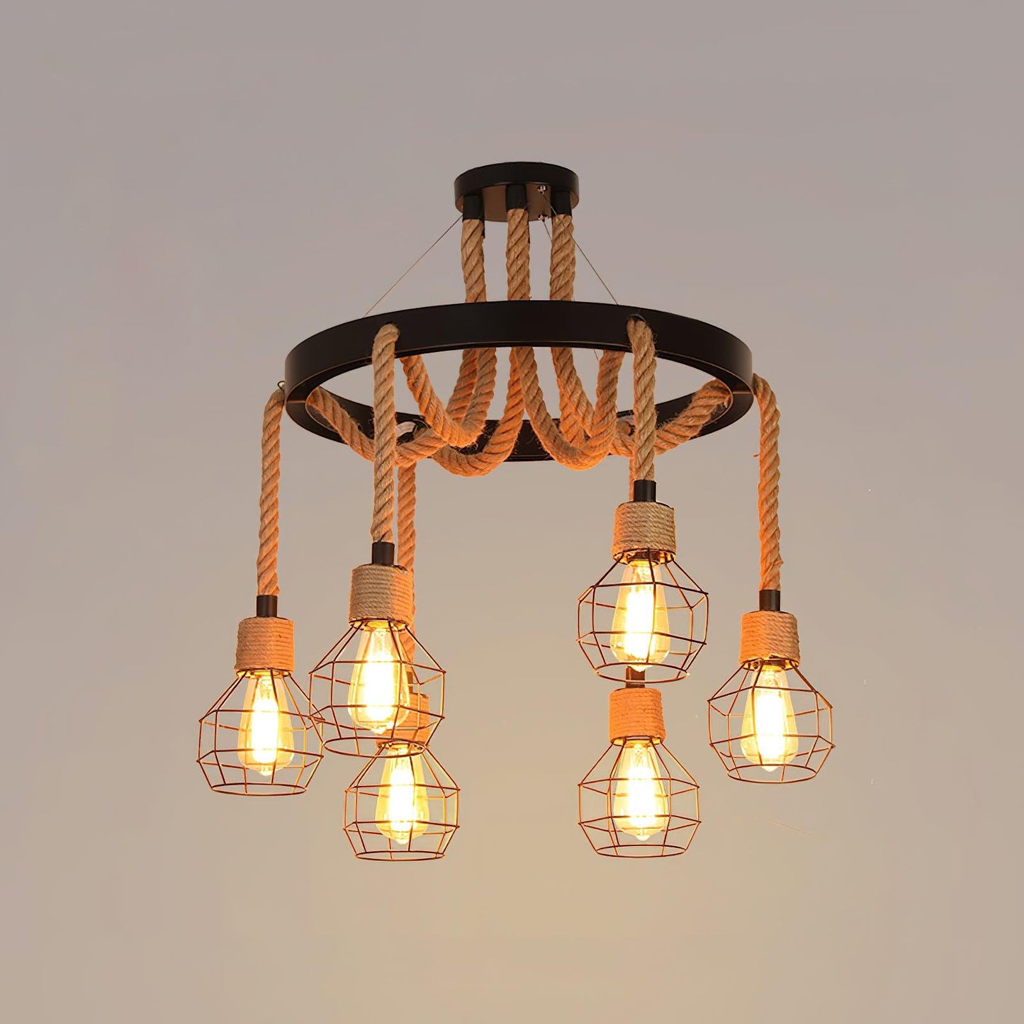 Hemp Rope Industrial Starfall Chandelier - YIOSI