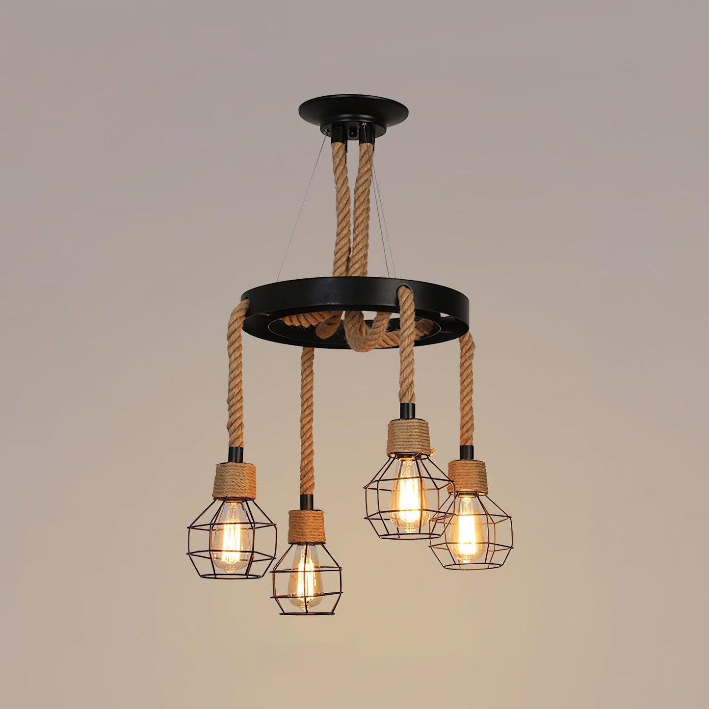 Hemp Rope Industrial Starfall Chandelier - YIOSI