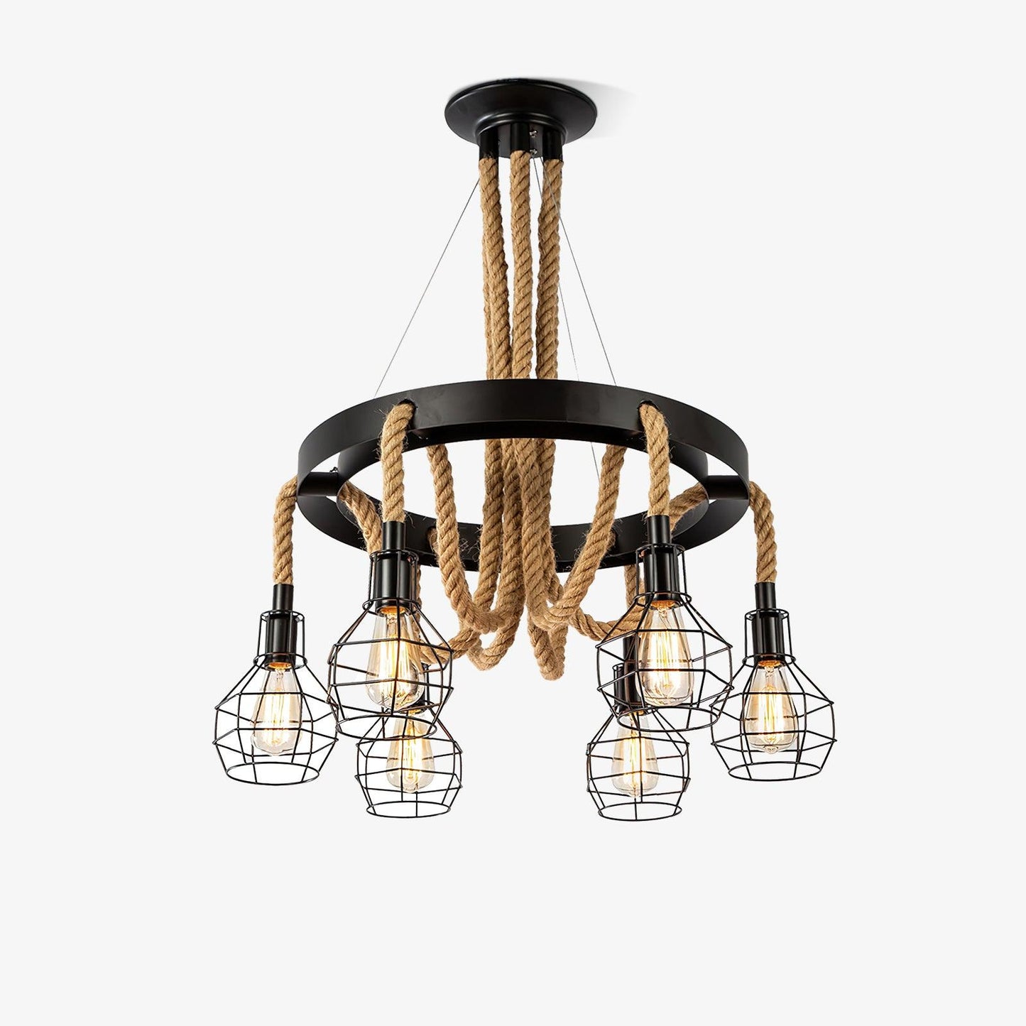 Hemp Rope Industrial Starfall Chandelier - YIOSI
