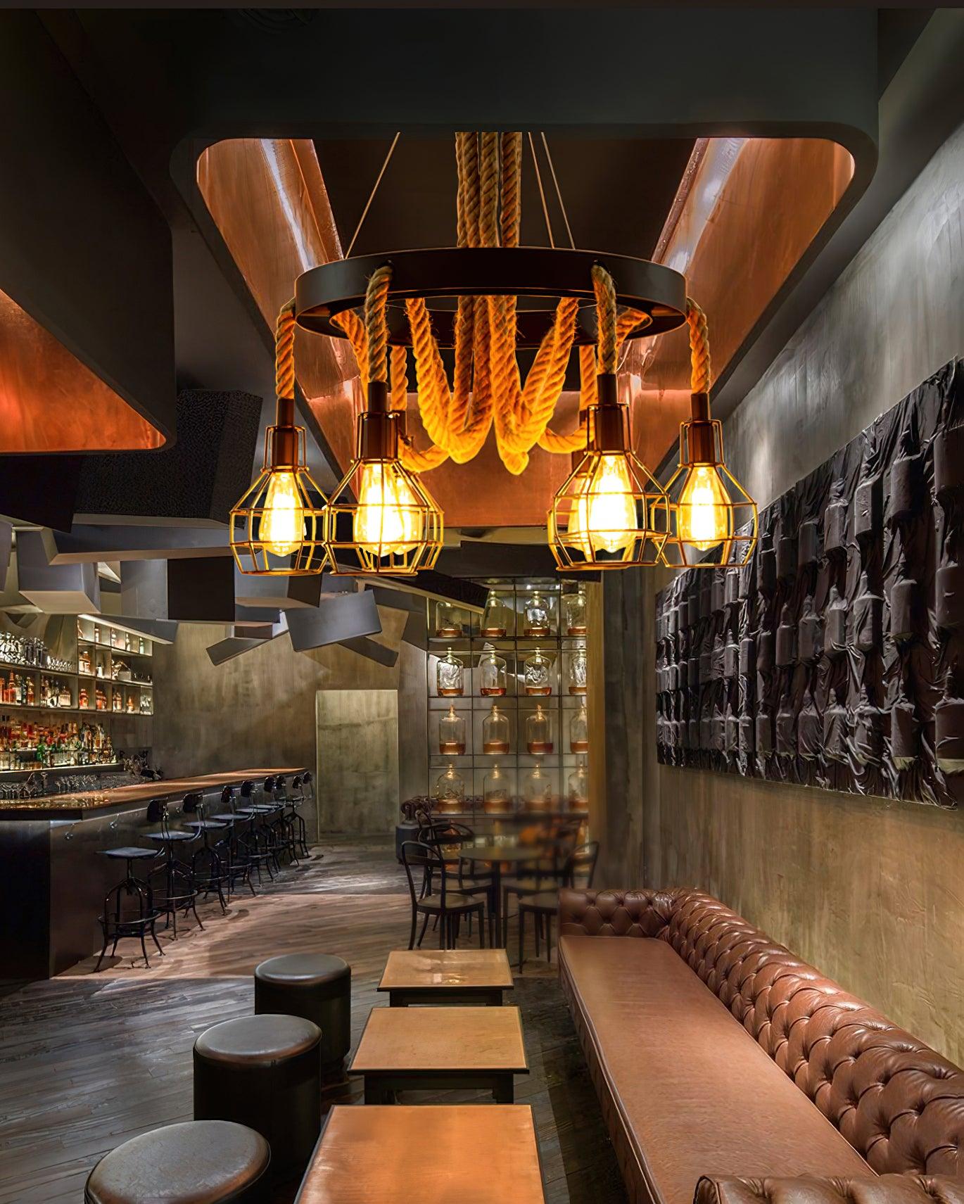 Hemp Rope Industrial Starfall Chandelier - YIOSI