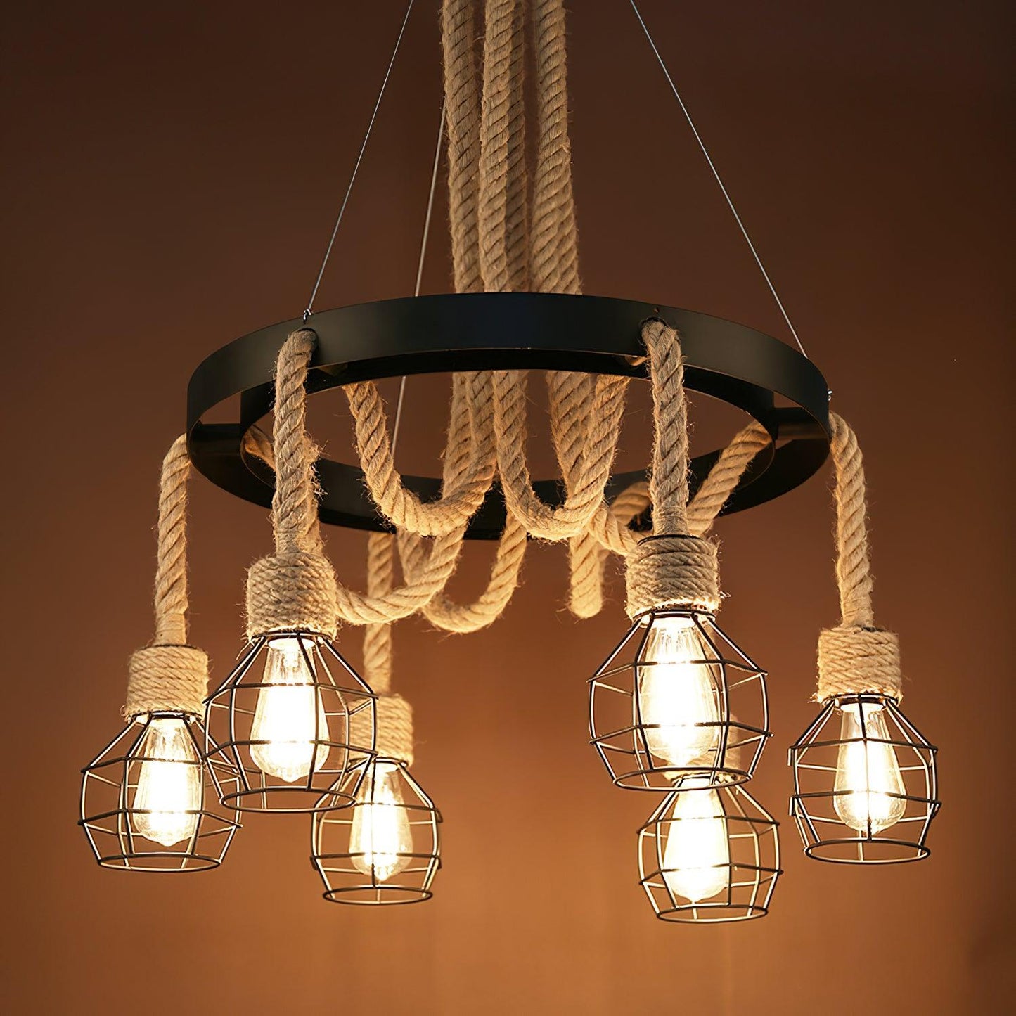 Hemp Rope Industrial Starfall Chandelier - YIOSI