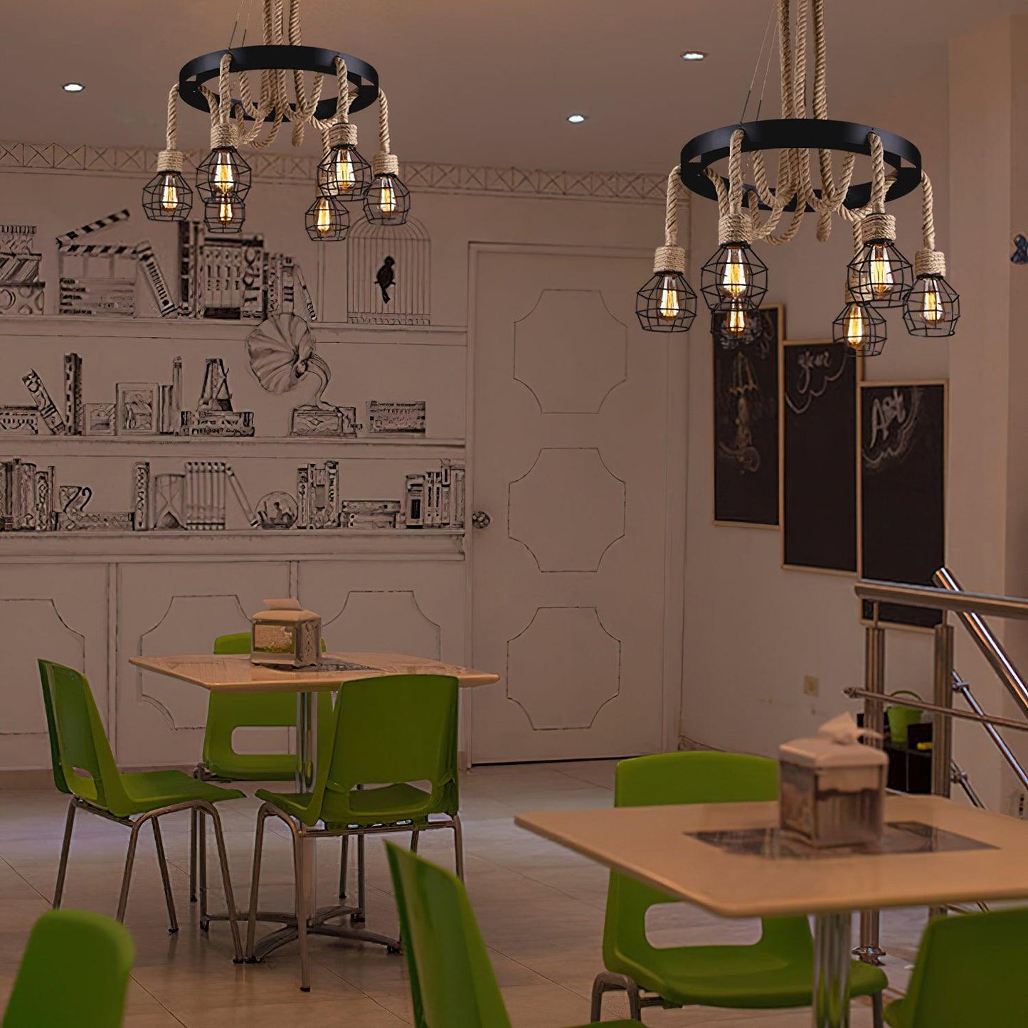 Hemp Rope Industrial Starfall Chandelier - YIOSI