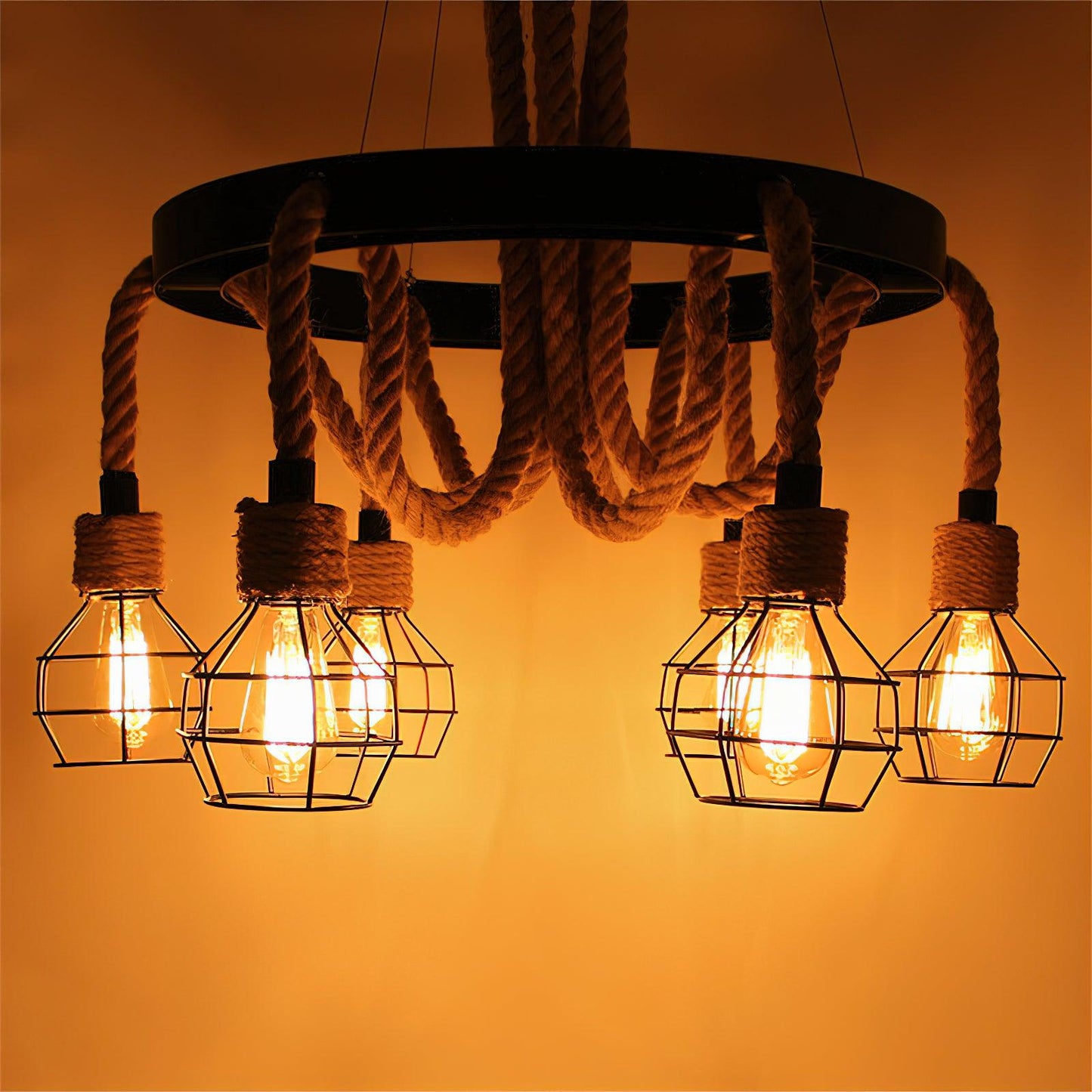 Hemp Rope Industrial Starfall Chandelier - YIOSI