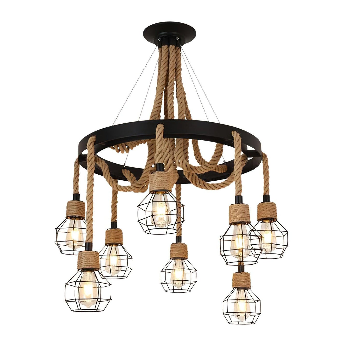 Hemp Rope Industrial Starfall Chandelier - YIOSI