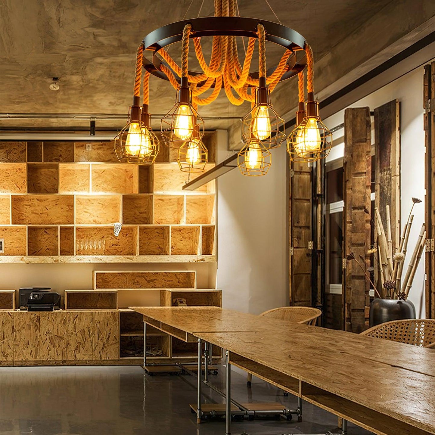 Hemp Rope Industrial Starfall Chandelier - YIOSI