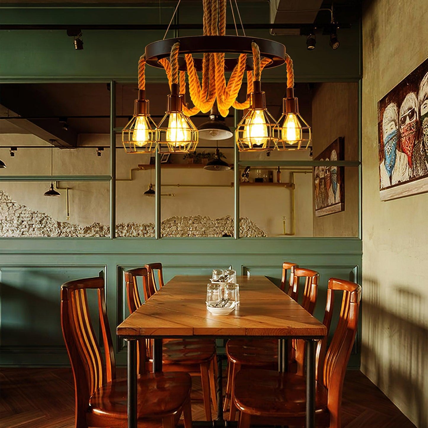 Hemp Rope Industrial Starfall Chandelier - YIOSI