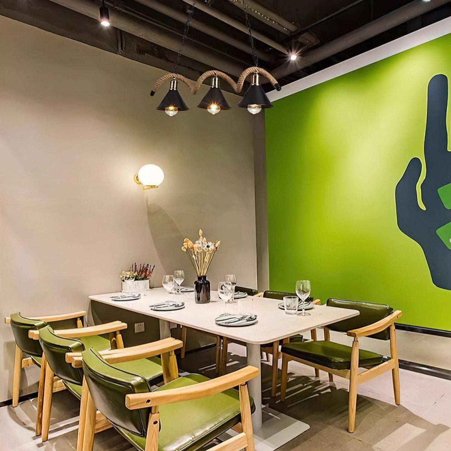 Hemp Rope Industrial Wave Chandelier - YIOSI